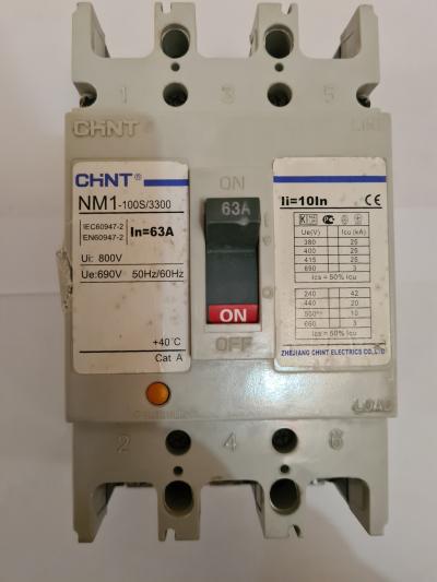 CHINT NM1-100S/3300. Автоматичний вимикач на 63А. Вживаний