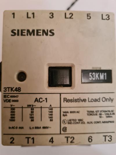 Siemens 3TK48. Контактор на 140A з котушкою 110V. Вживаний