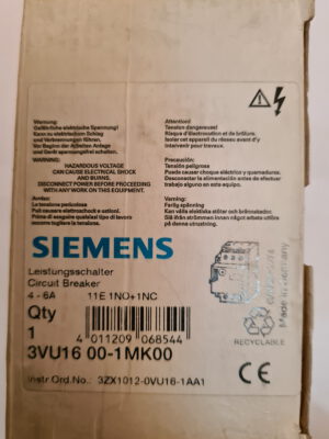 Siemens 3UV16 00-1MK00. Автомат захисту двигуна на 4-6А. Новий
