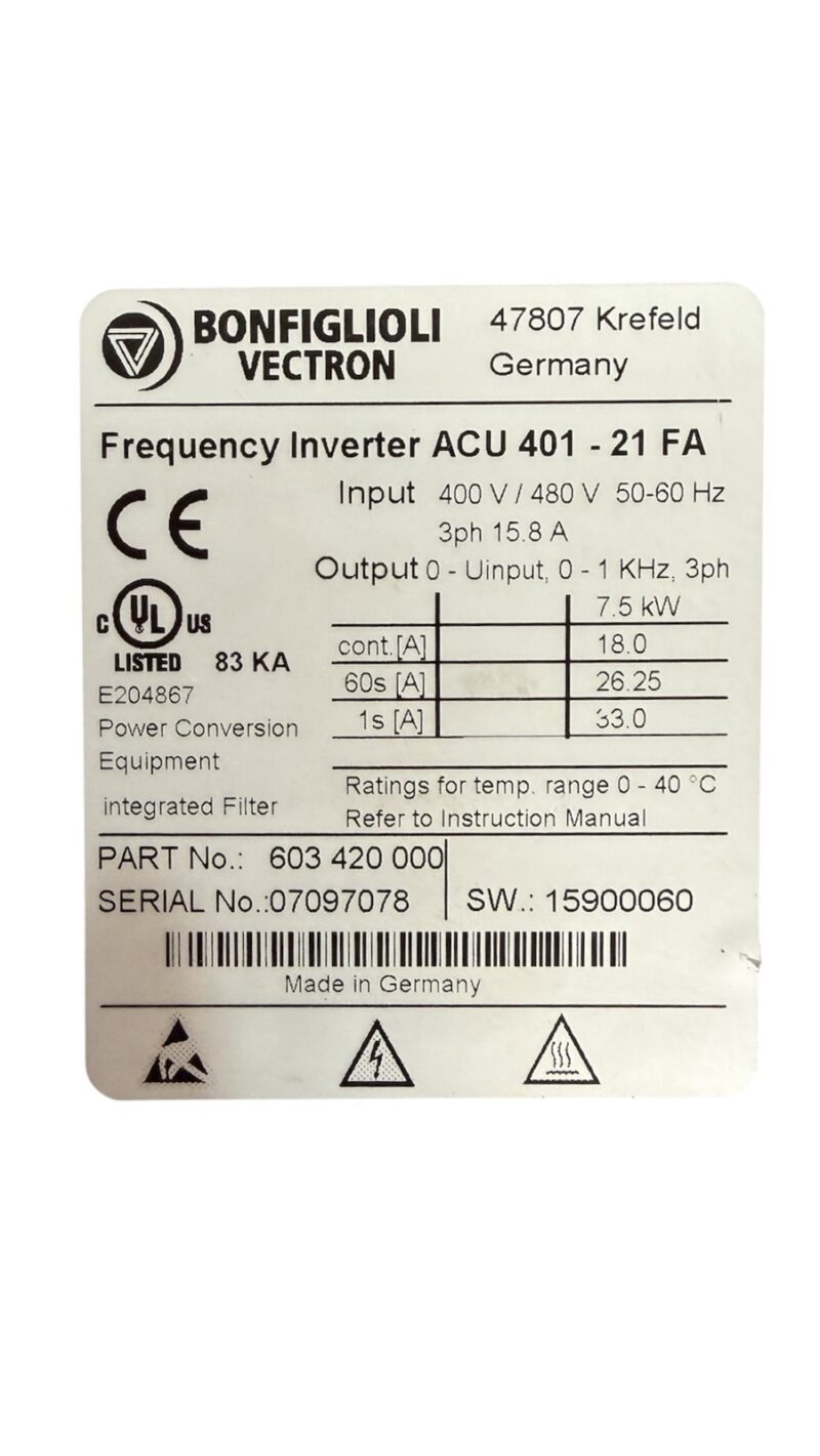 Bonfiglioli ACU 401-21 FA 2