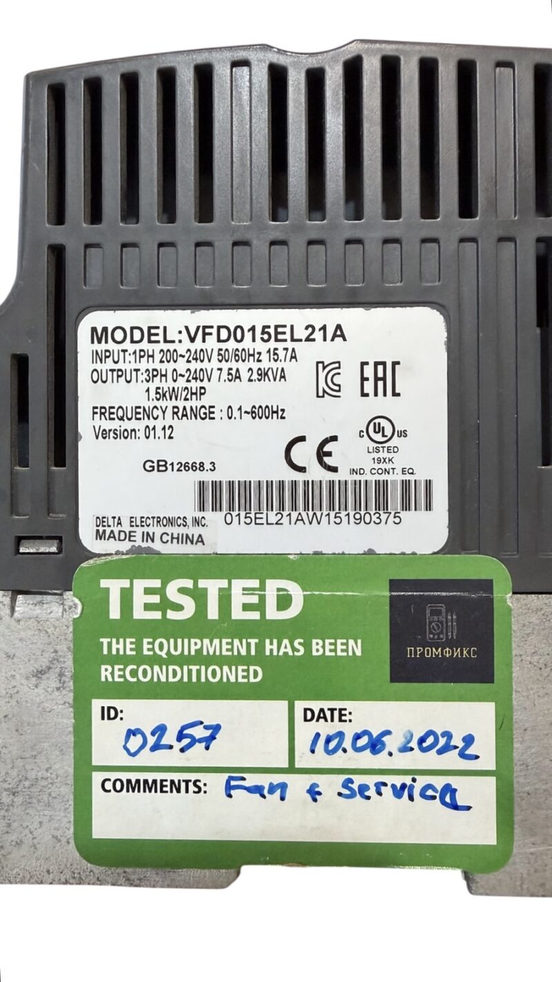 Delta Electronics VFD015EL21A 2