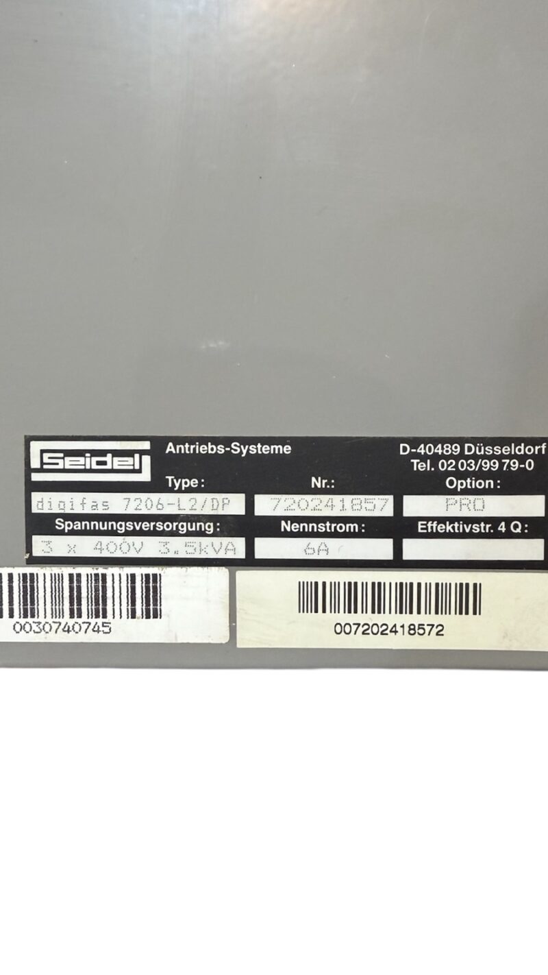 SEIDEL KOLLMORGEN DIGIFAS 7206-L2DP