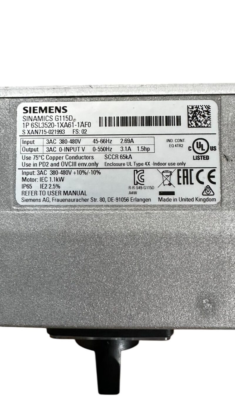 Перетворювач частоти siemens sinamics g115d 6sl3520-1xa61-1af0 2
