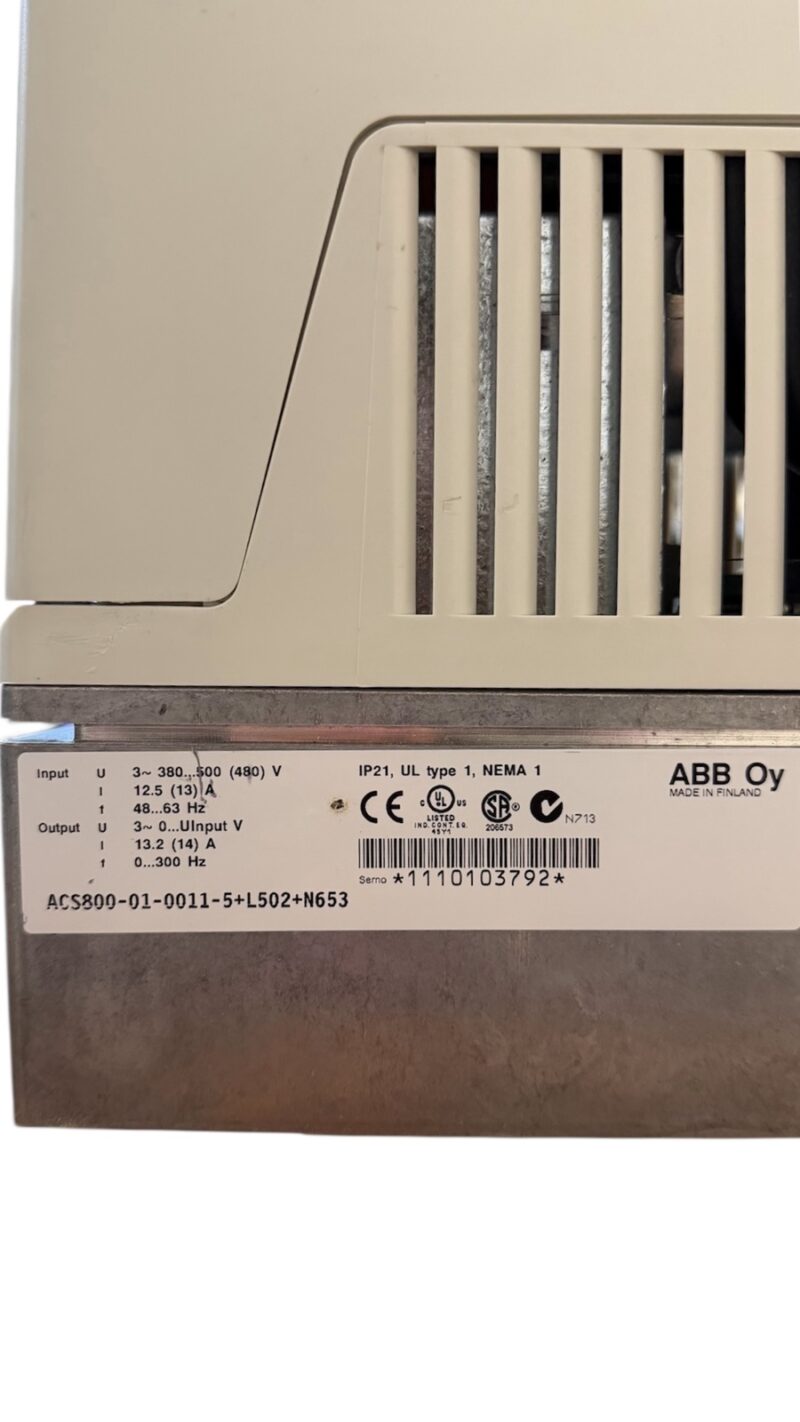 ABB ACS800-01-0011-5+L502+N653 2