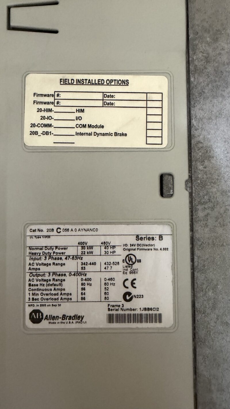 Allen-Bradley 20B C 056 A 0 AYNANC0