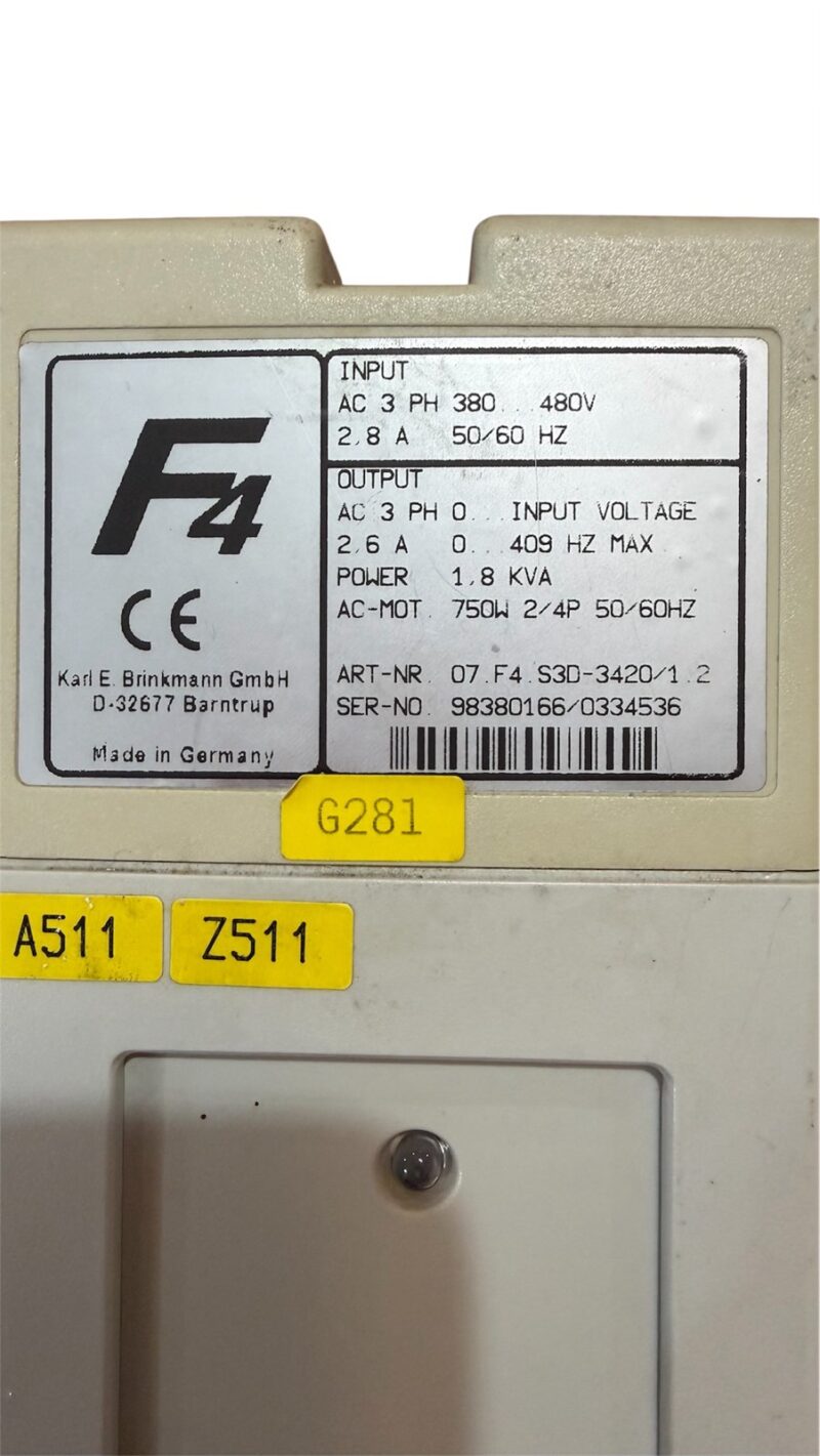 KEB COMBIVERT 07.F4.S3D-3420 1.2 2