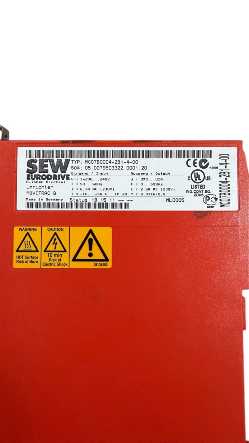 SEW-EURODRIVE MC07B0004-2B1-4-00 2