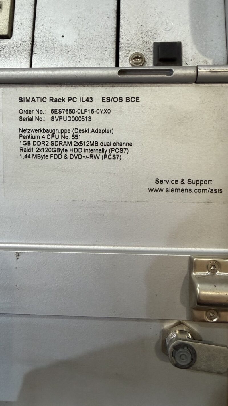 Siemens Simatic Rack PC IL 43 (6ES7650-0LF16-0YX0)