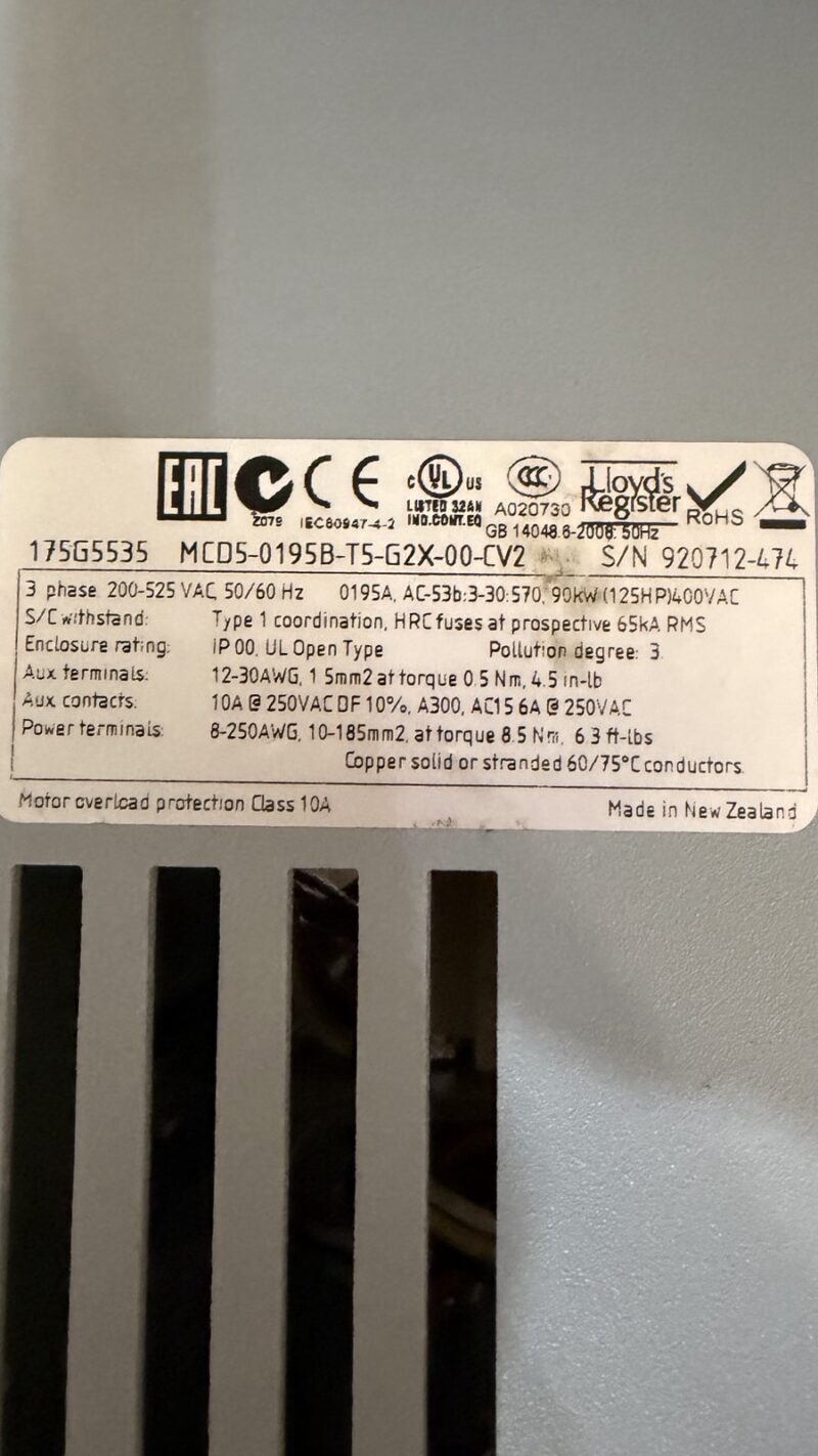 Danfoss 175G5535 MCD5-0195B-T5-G2X-00-CV2
