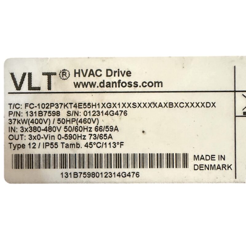 Danfoss FC-102P37KT4E55H1XGX1XXSXXXXAXBXCXXXXDX